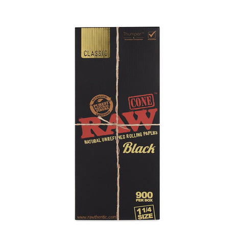 Raw Classic Black 1 1/4 Cones Bulk - 900ct