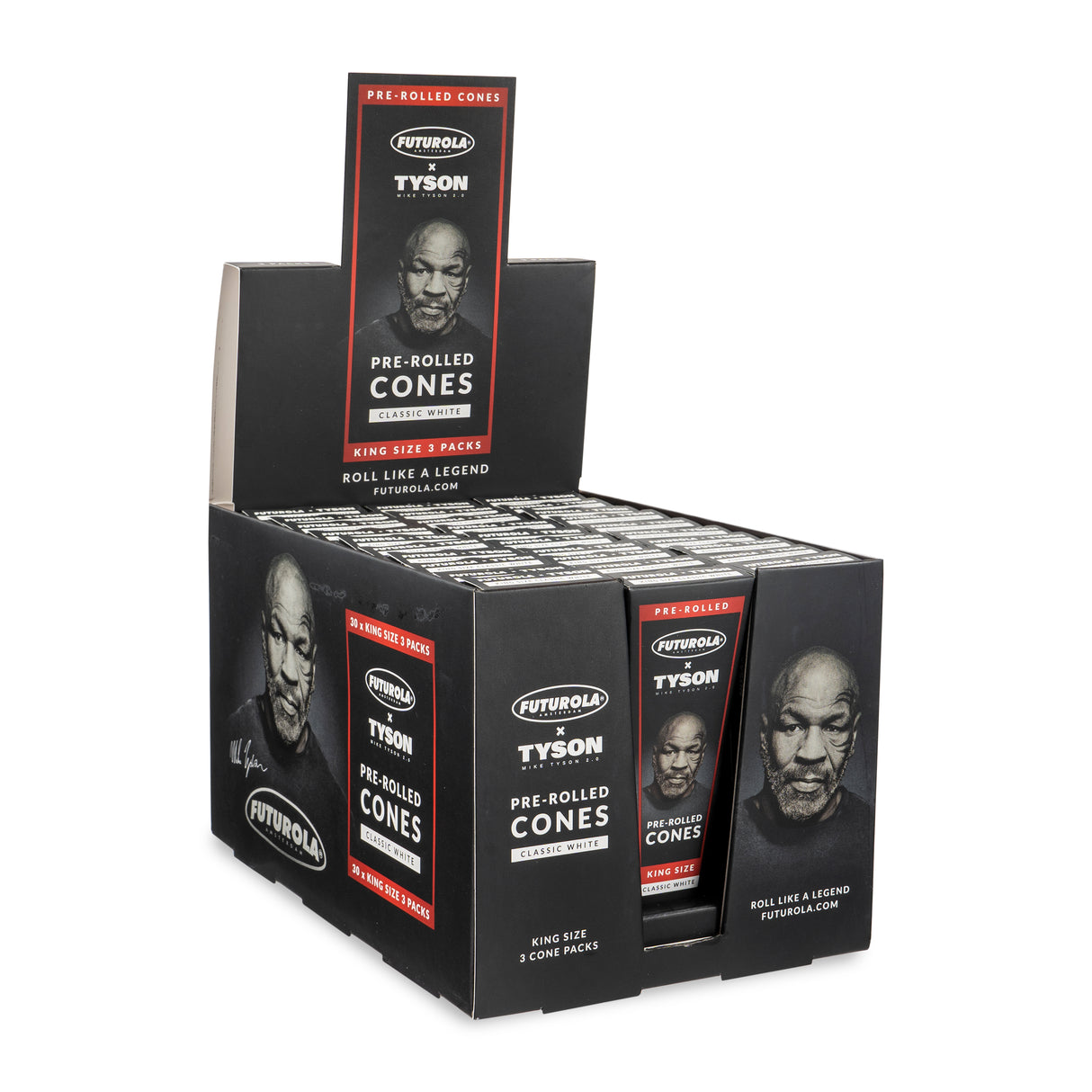 Futurola x Tyson 3pk King Size Cones – 30ct Display