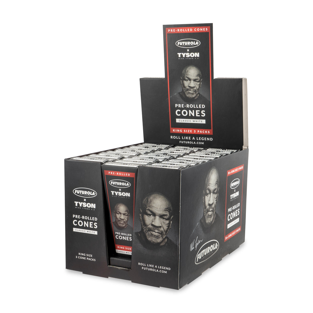 Futurola x Tyson 3pk King Size Cones – 30ct Display