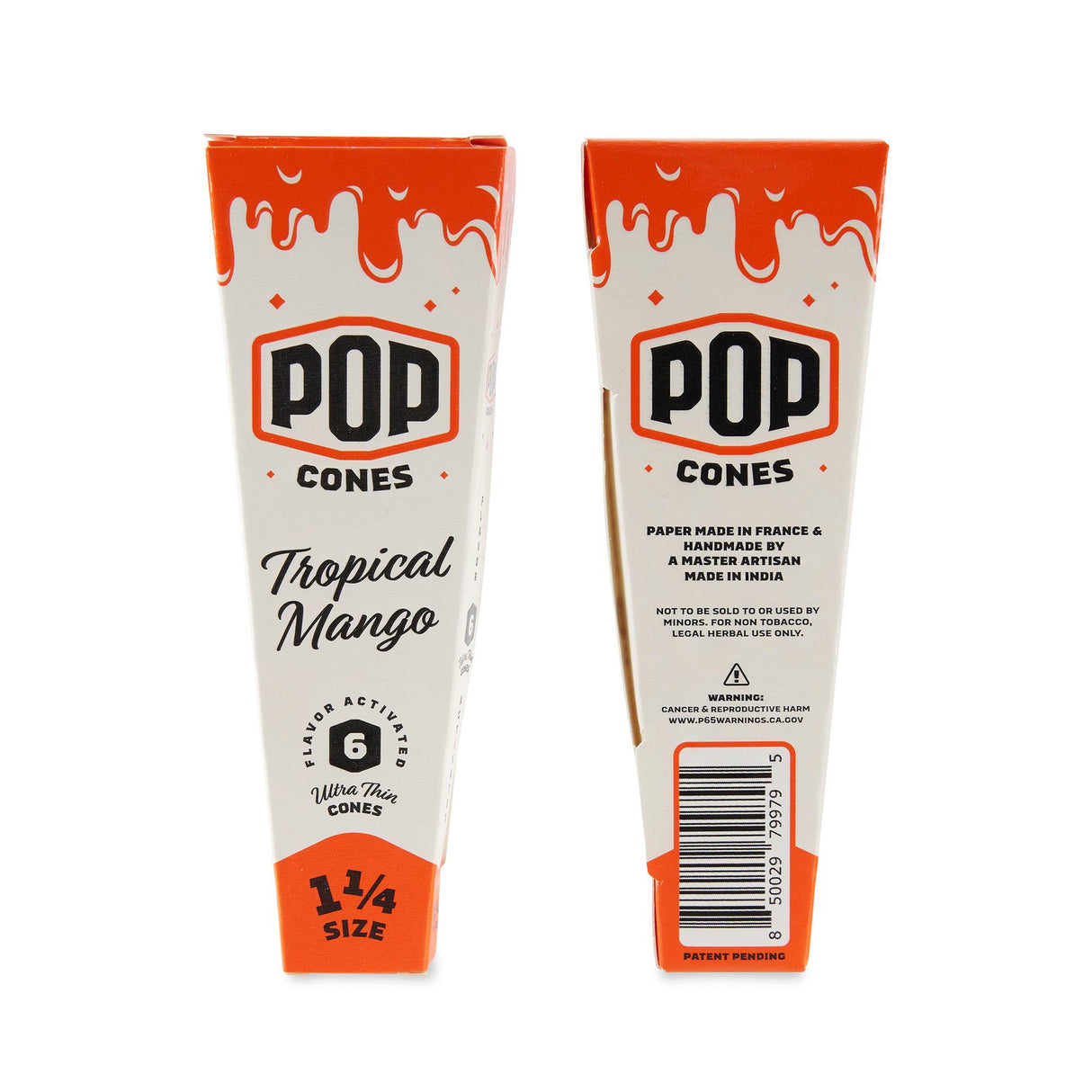 Pop Cones 1 ¼ Size Ultra Thin 6pk Cones with Flavor Tips 24ct Display