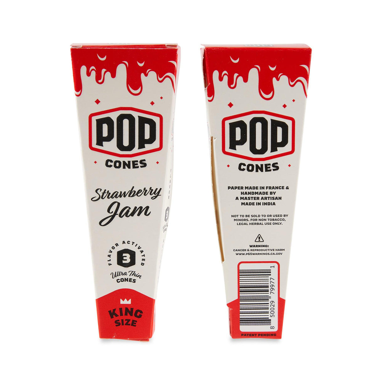 Pop Cones King Size Ultra Thin 3pk Cones with Flavor Tips 24ct Display