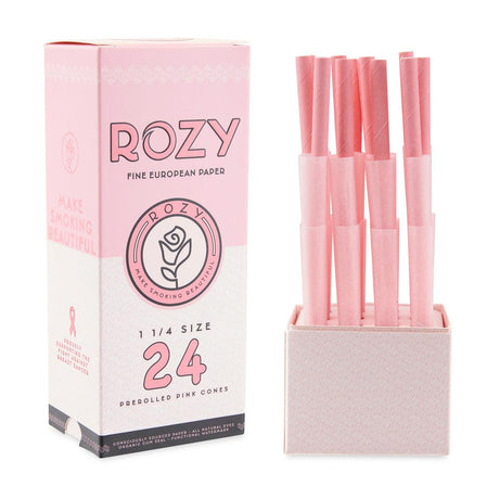 Rozy Pink 1 ¼ Size Pre-Rolled Cones – 24ct Pack
