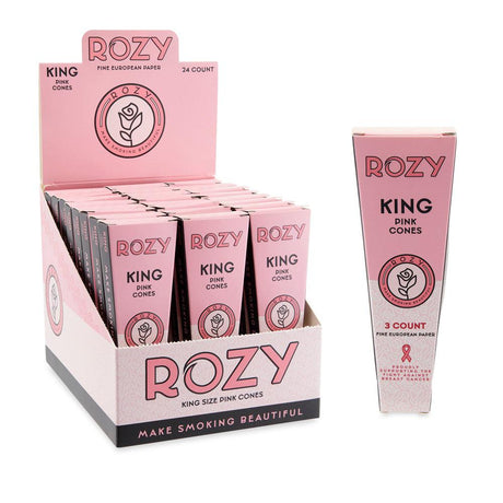 Rozy Pink King Size Pre-Rolled Cones 3pk – 24ct Display