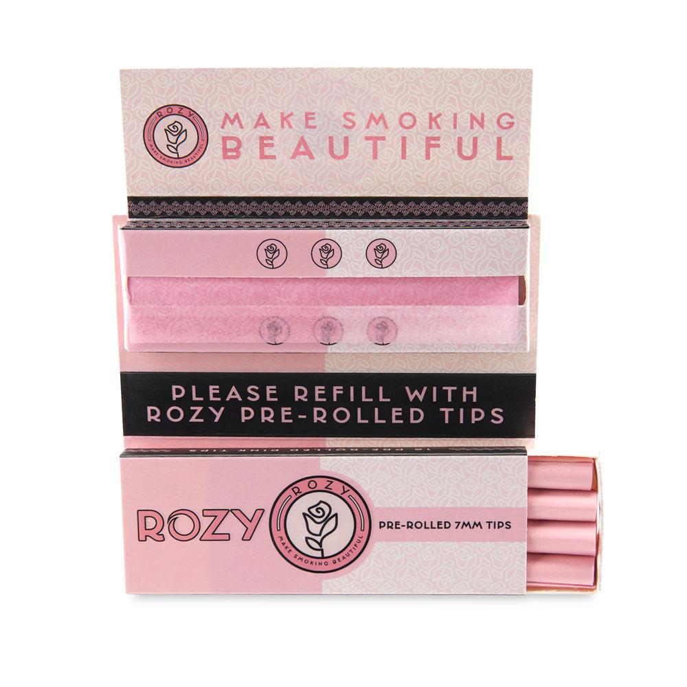 Rozy Pink 1 1/4 Size Rolling Papers & Filter Tips - 24ct Display