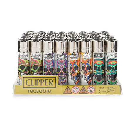 Clipper Lighter 48ct POP Counter Display – Melting Skulls