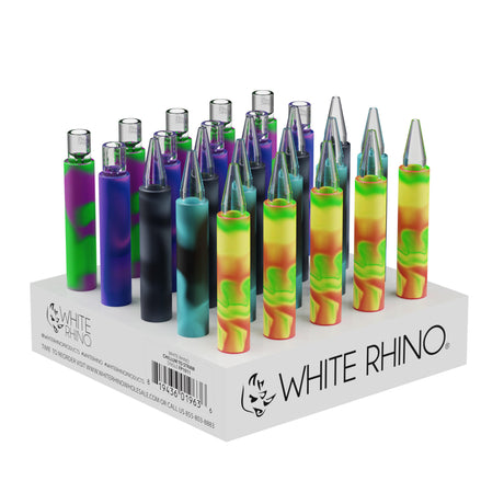 White Rhino Chillum to Straw 25ct Assorted Display – Pyrex Tip