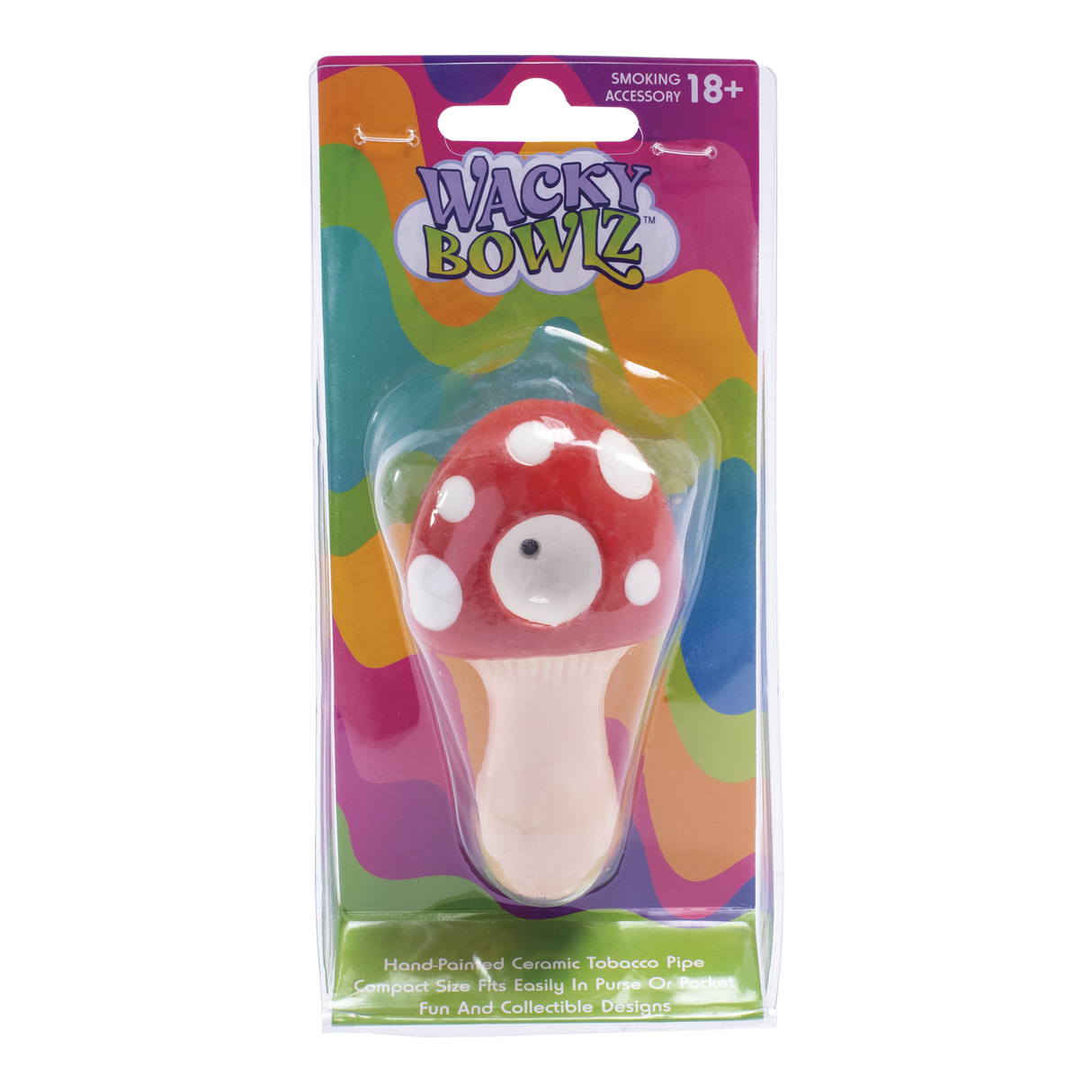 Wacky Bowlz 3.5” Ceramic Pipe – Red Mushroom