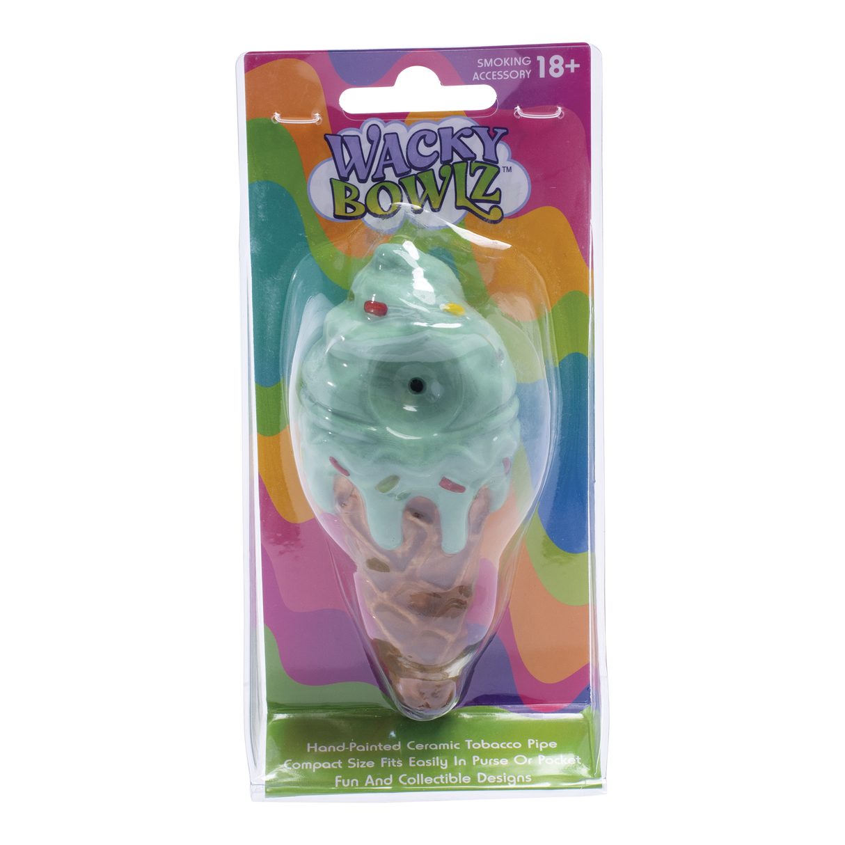 Wacky Bowlz 3.5” Ceramic Pipe – Mint Green Ice Cream