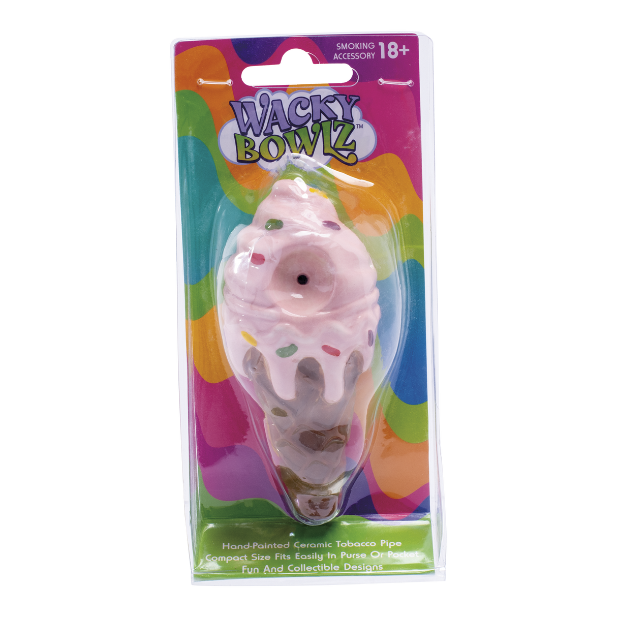 Wacky Bowlz 3.5” Ceramic Pipe – Pink Ice Cream