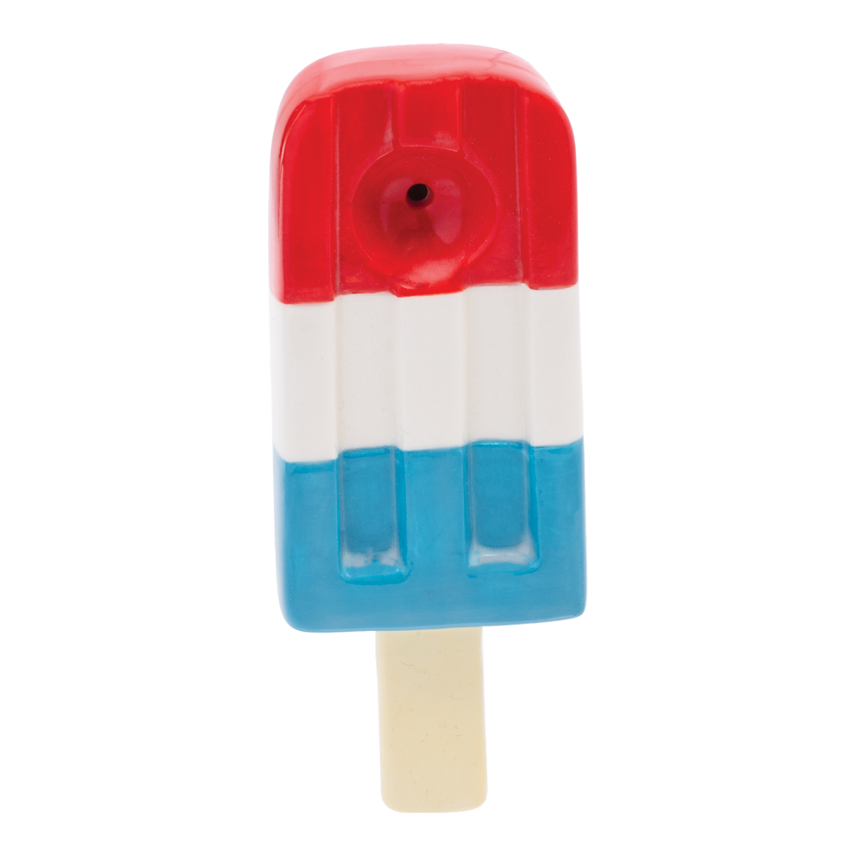 Wacky Bowlz 3.5” Ceramic Pipe – Red White & Blue Popsicle