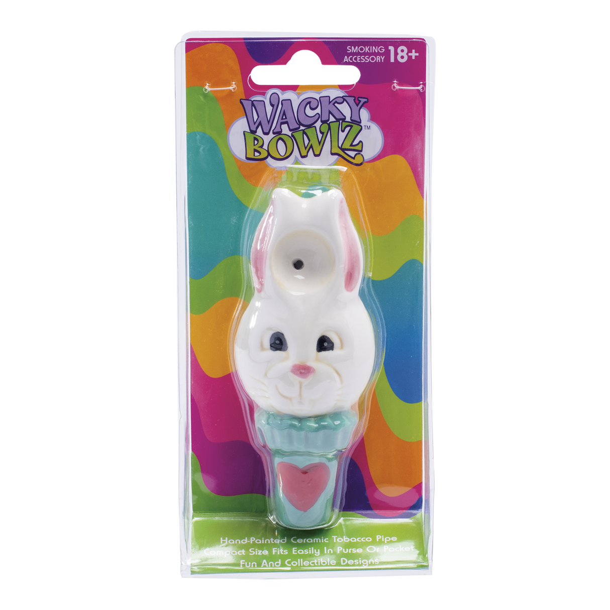 Wacky Bowlz 3.5” Ceramic Pipe – White Rabbit