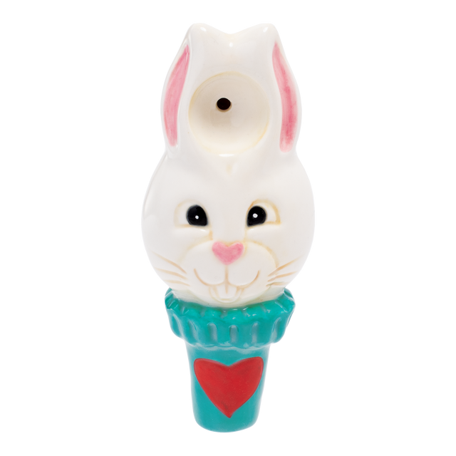 Wacky Bowlz 3.5” Ceramic Pipe – White Rabbit