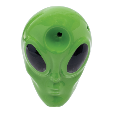 Wacky Bowlz 3.5” Ceramic Pipe – Green Alien
