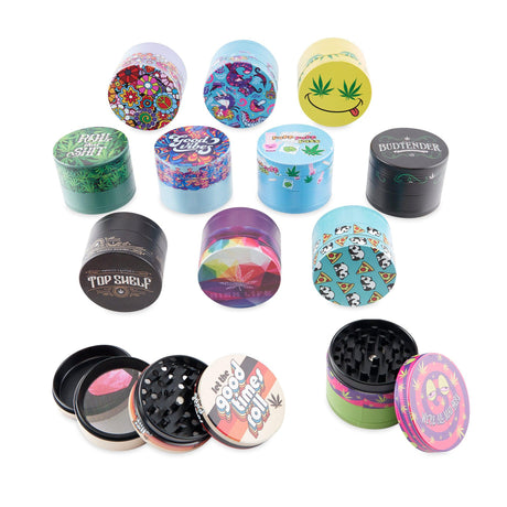 Wacky Grinderz 4pc 55mm Grinders 12ct Display – Assorted