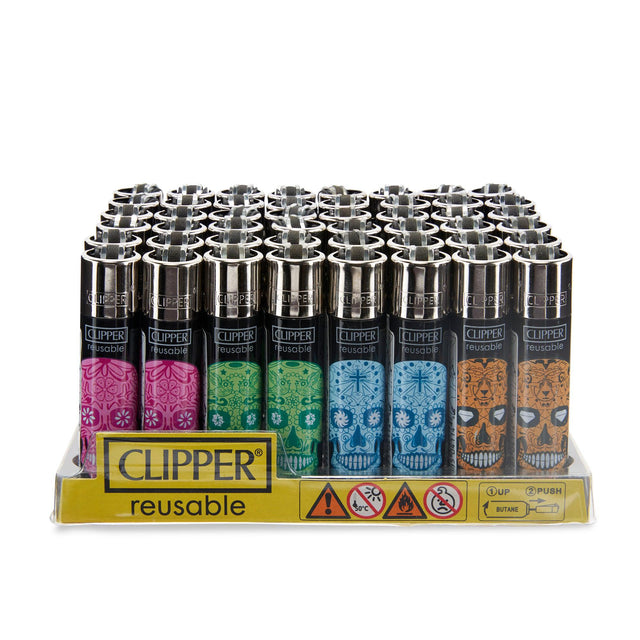 Clipper Lighter 48ct POP Counter Display – Mexican Skulls