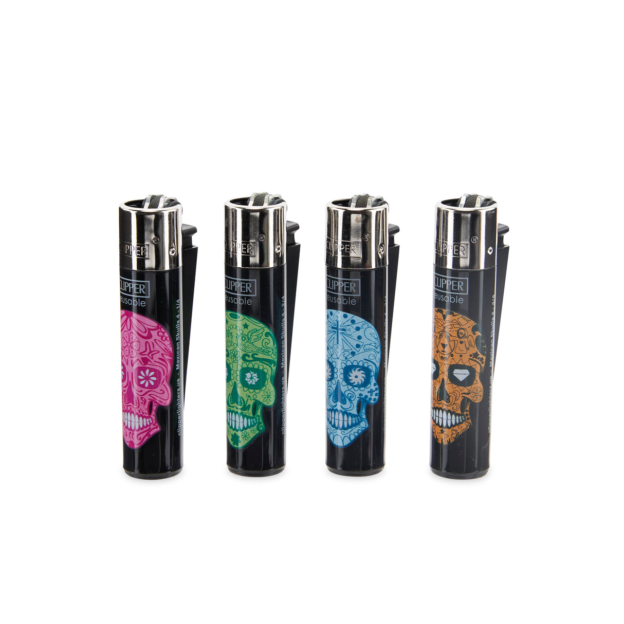 Clipper Lighter 48ct POP Counter Display – Mexican Skulls