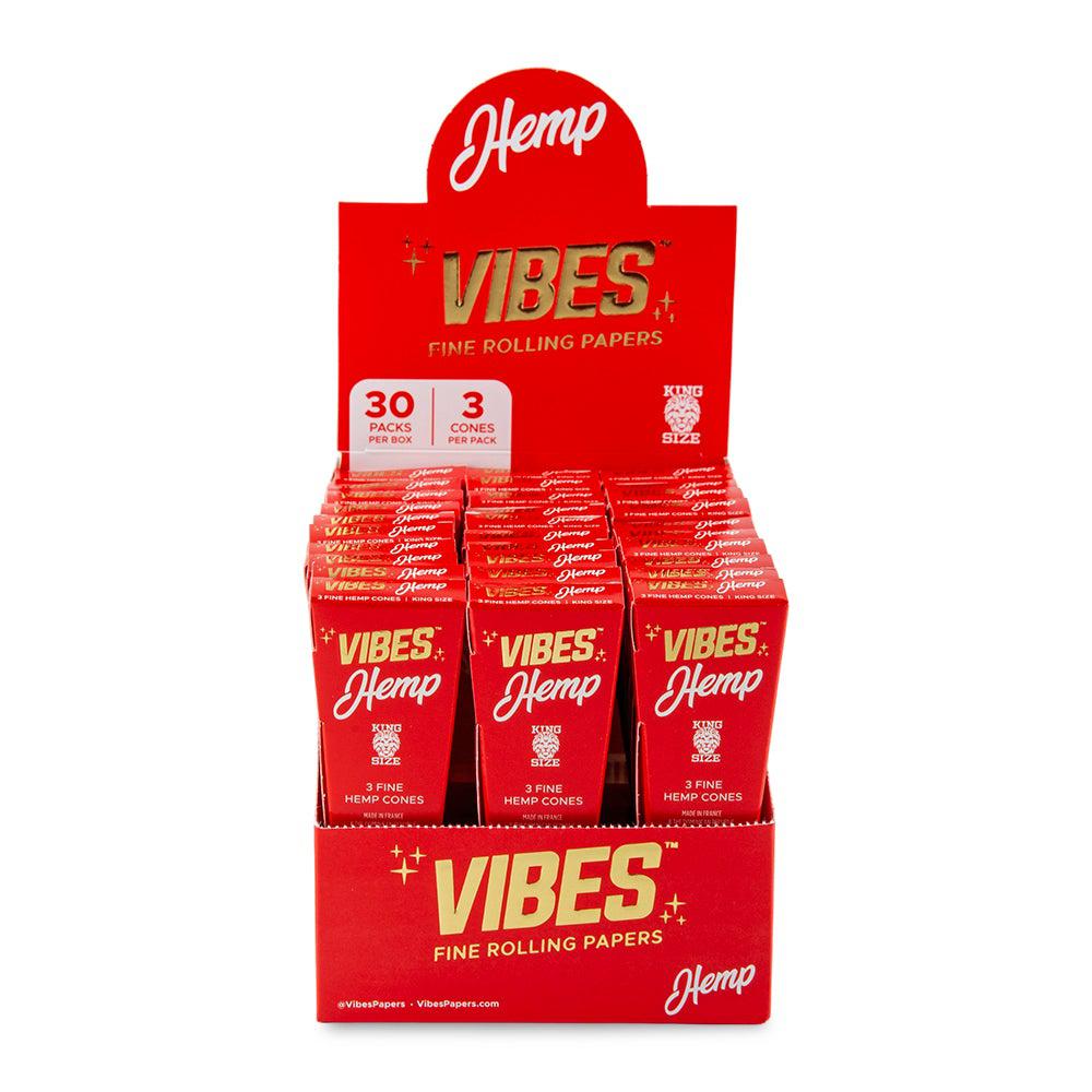 Vibes Cones King Size Slim - 3pk - Hemp - 30ct