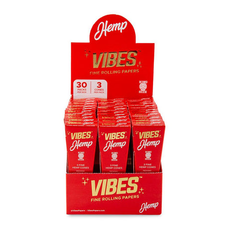 Vibes Cones King Size Slim - 3pk - Hemp - 30ct