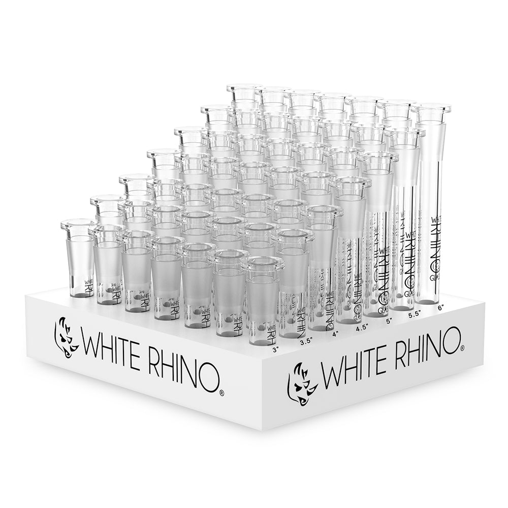 White Rhino 19/14mm Glass Downstems - 49ct