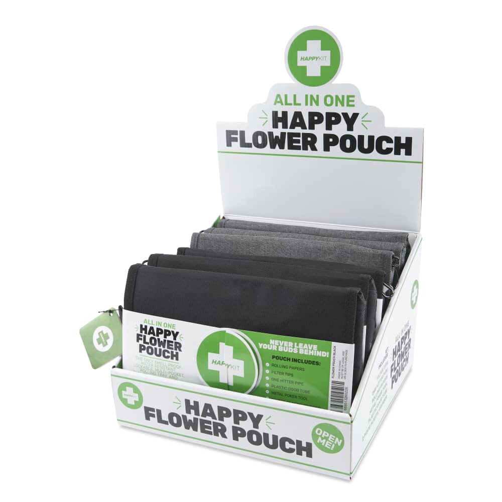 Happy Pouch Dry Herb by Happy Kit Smell Proof Travel Smoking Kit POP Display - 6ct