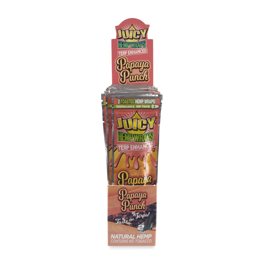 Juicy Jays Terp Enhanced Hemp Wraps 2pk Pouch 25ct POP Display