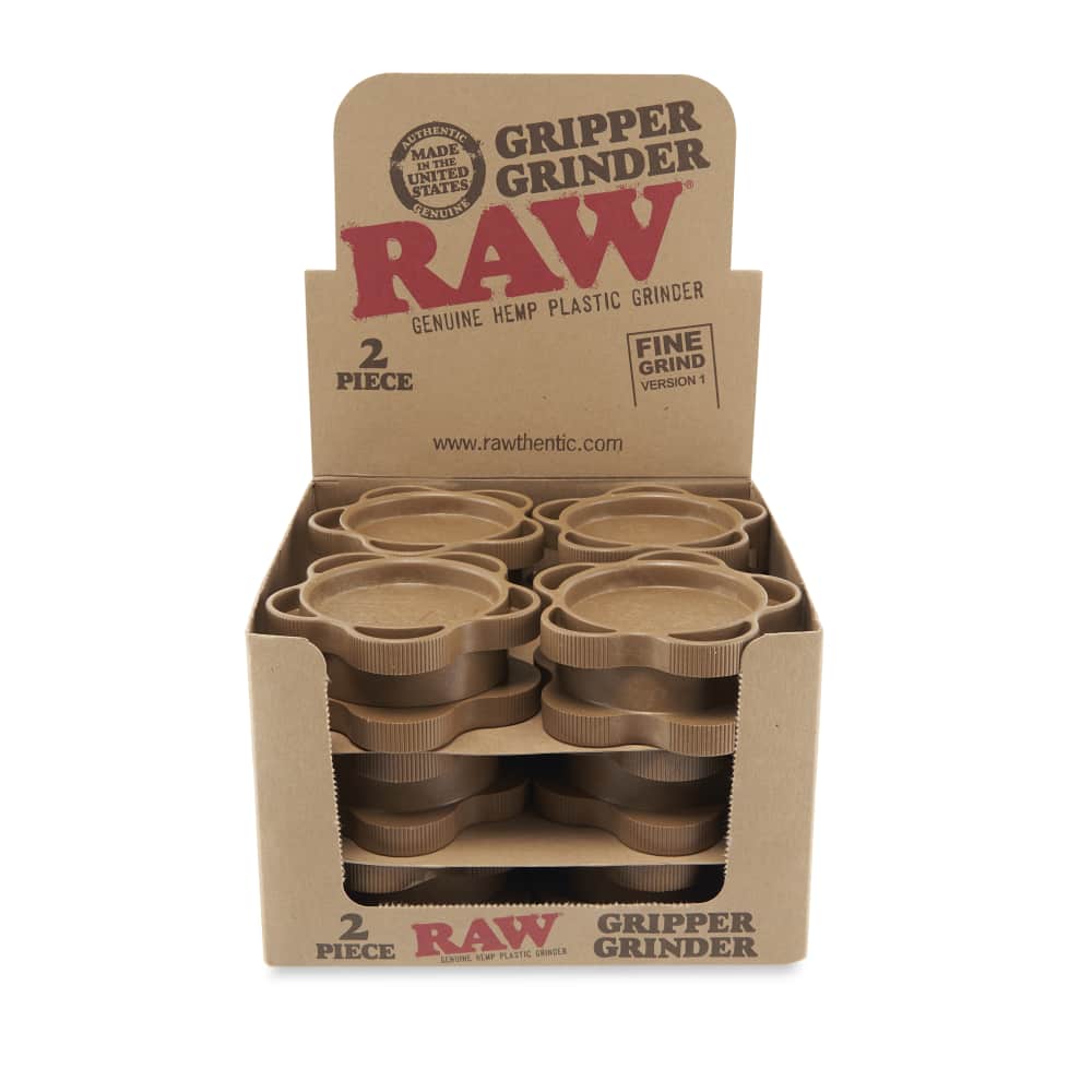 RAW 2pc Hemp Gripper Grinder – 12ct Display – Cannatron