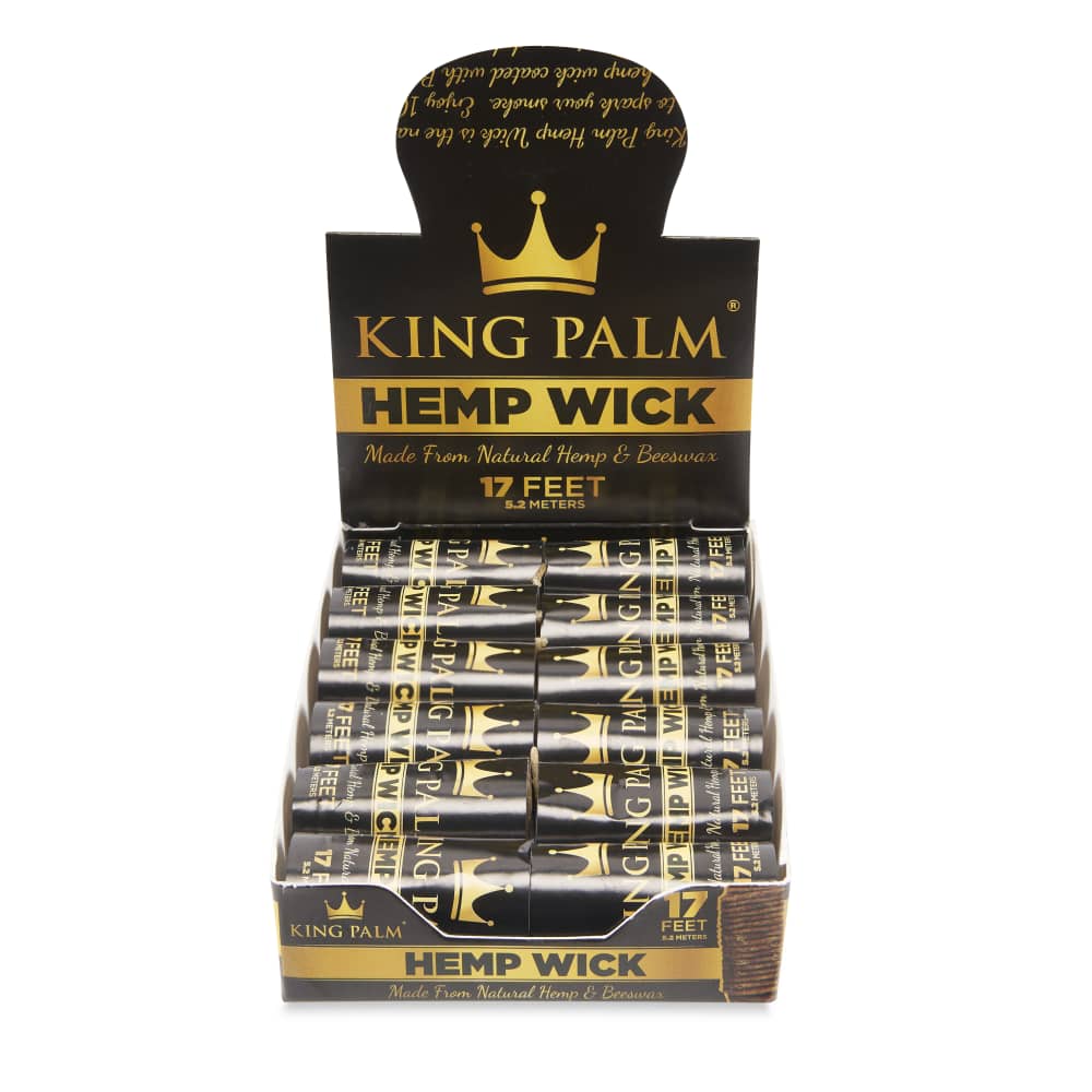 King Palm 17ft Hemp Wick Roll POP Display – 12ct