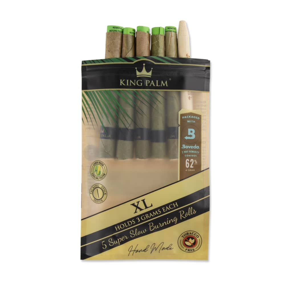 King Palm XL Size Natural Pre-Rolled 5pk Leaf Tubes - 15ct