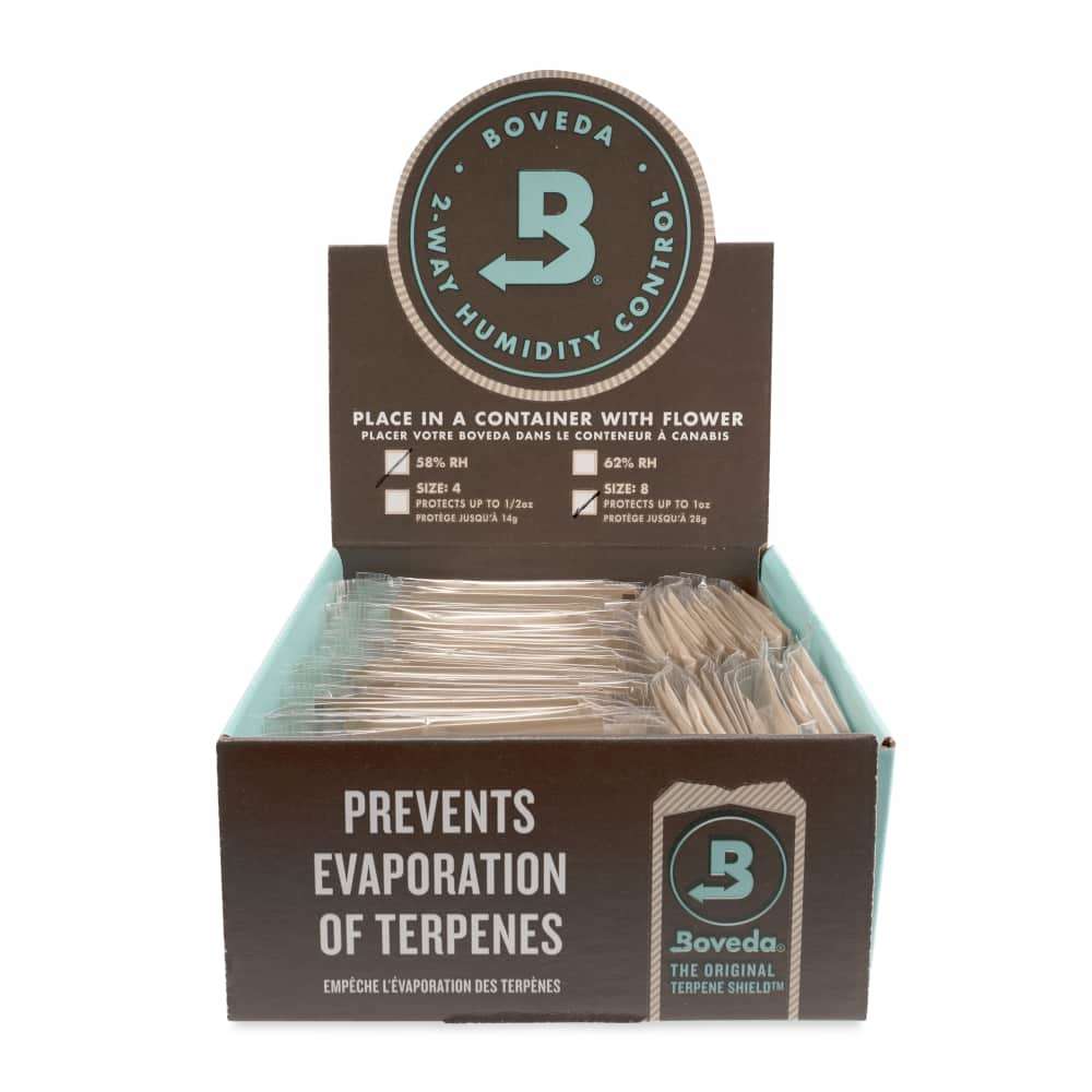 Boveda 62% RH Size 8 Humidity Control Packs Bulk Box-100ct