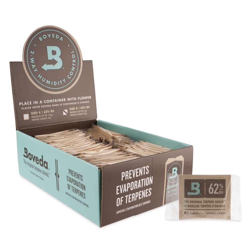 Boveda 62% RH Size 8 Humidity Control Packs Bulk Box-100ct