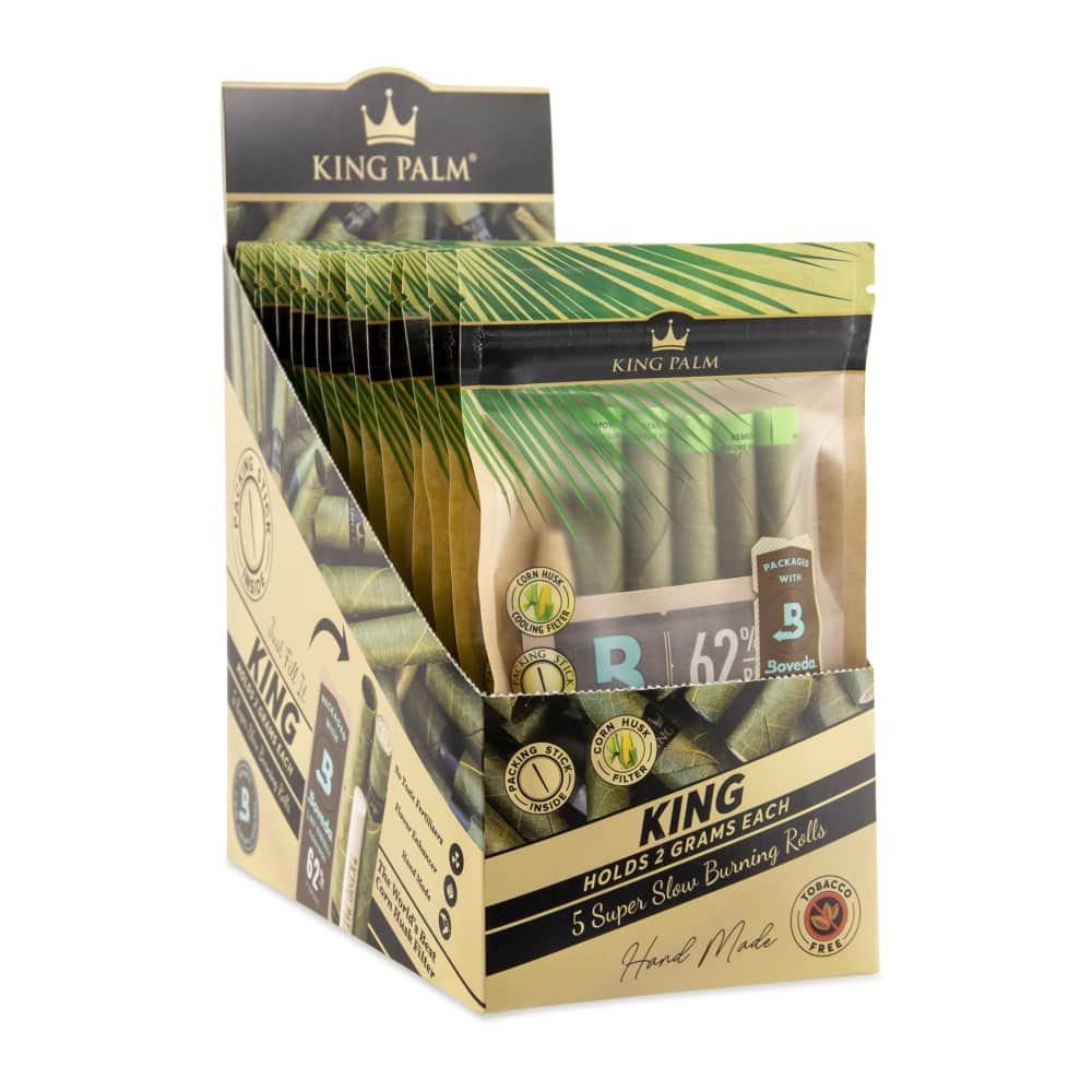 King Palm King Size Natural Pre-Rolled 5pk Leaf Tubes - 15ct