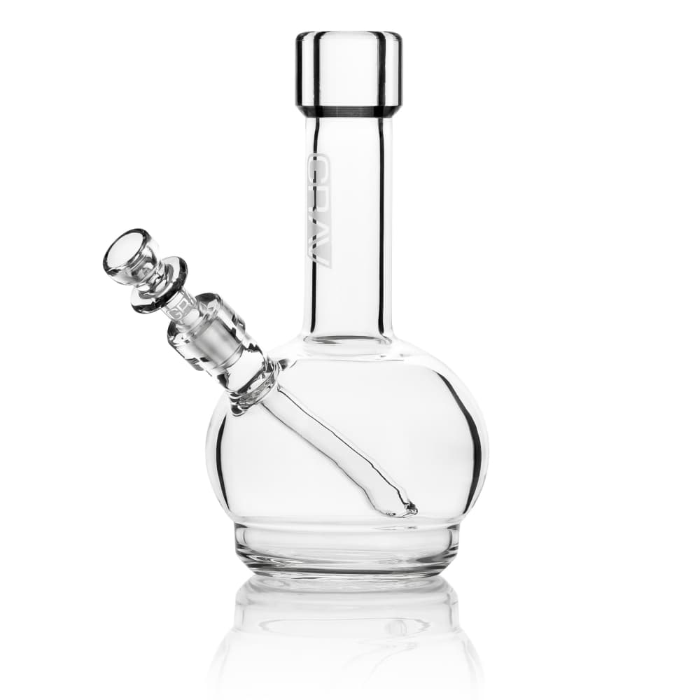 GRAV Glass Mini Round Base Water Pipe - Clear