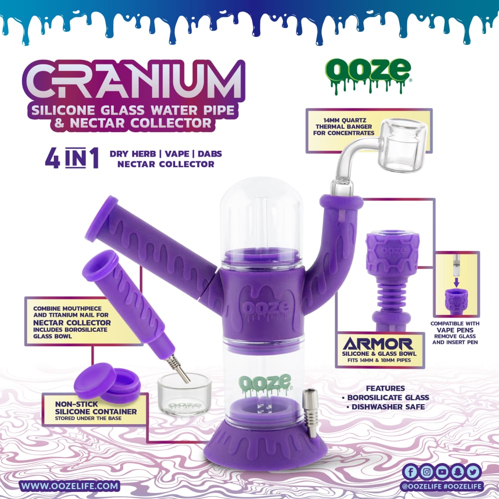 Ooze Cranium Silicone 4-in-1 Hybrid Water Pipe