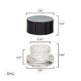 Child Resistant Thick Wall Jar - 5ml - Black Lid - 504ct