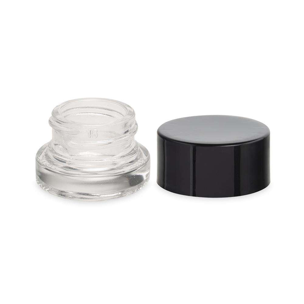 Child Resistant Thick Wall Jar - 5ml - Black Lid - 504ct