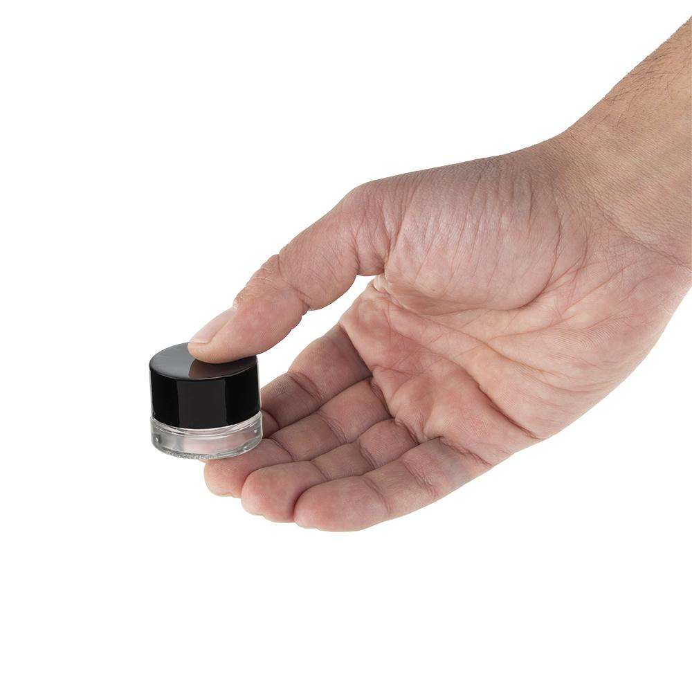 Child Resistant Thick Wall Jar - 5ml - Black Lid - 504ct