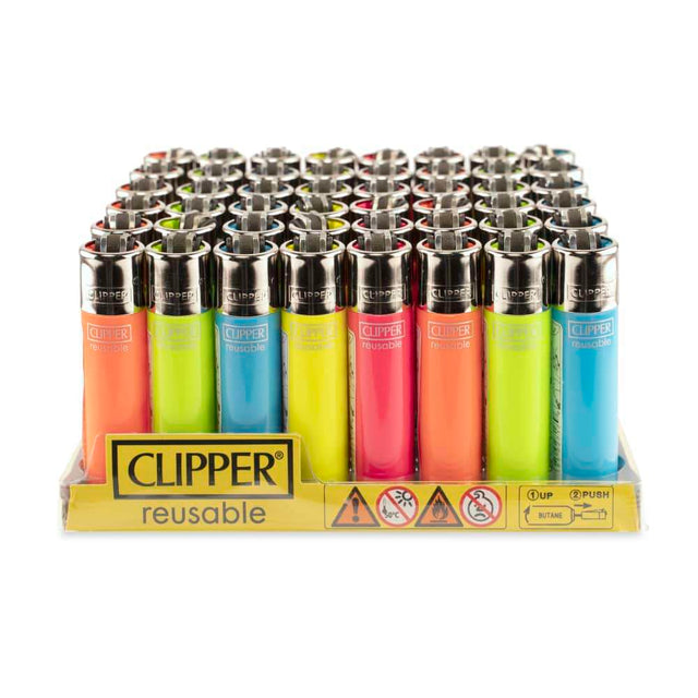 Clipper Lighter 48ct Plastic POP Counter Display  Fluorescent Solid