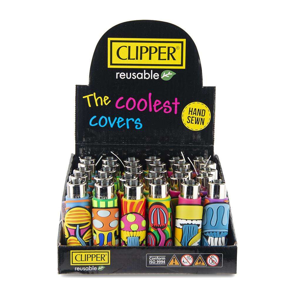 Clipper Lighter Display 30ct Pop Mushroom 2 Cannatron Wholesale