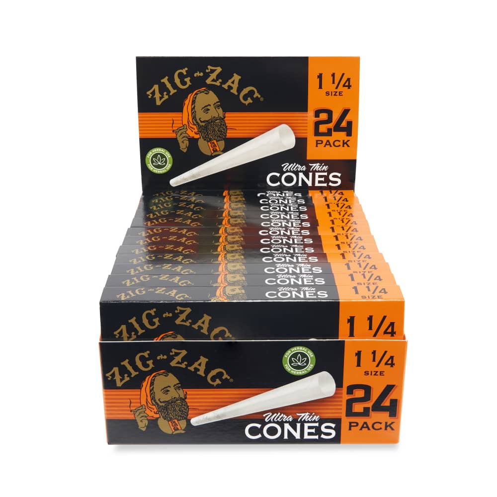 Zig Zag 1 ¼ Size Ultra Thin Pack of 24 Cones – 12ct Display