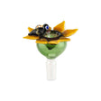 Custom Glass 14mm Sunflower Flower Bowl with Honeybee