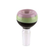 Custom Glass 14mm Tri-Color Black, Purple & Green Slyme Tube Flower Bowl