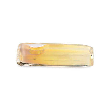 Custom Glass 3.5 Silver Fumed Yellow and Clear Brick Hand Pipe