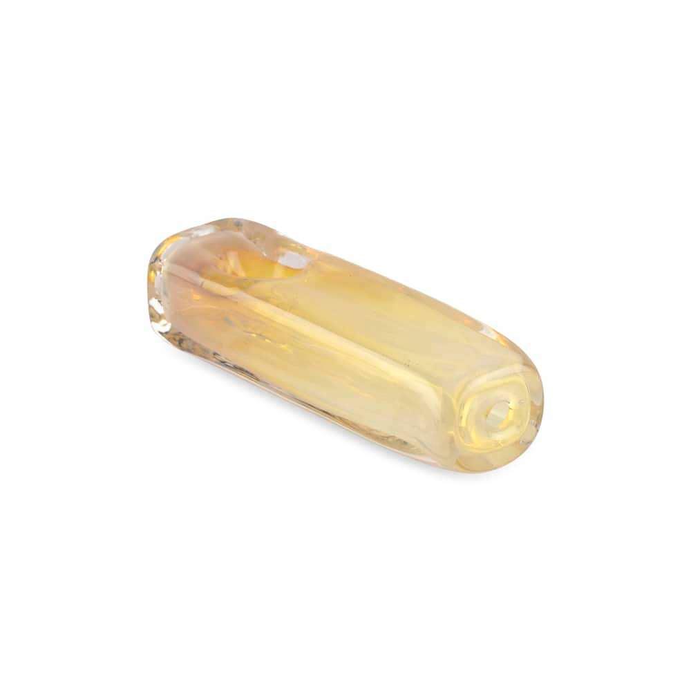 Custom Glass 3.5 Silver Fumed Yellow and Clear Brick Hand Pipe