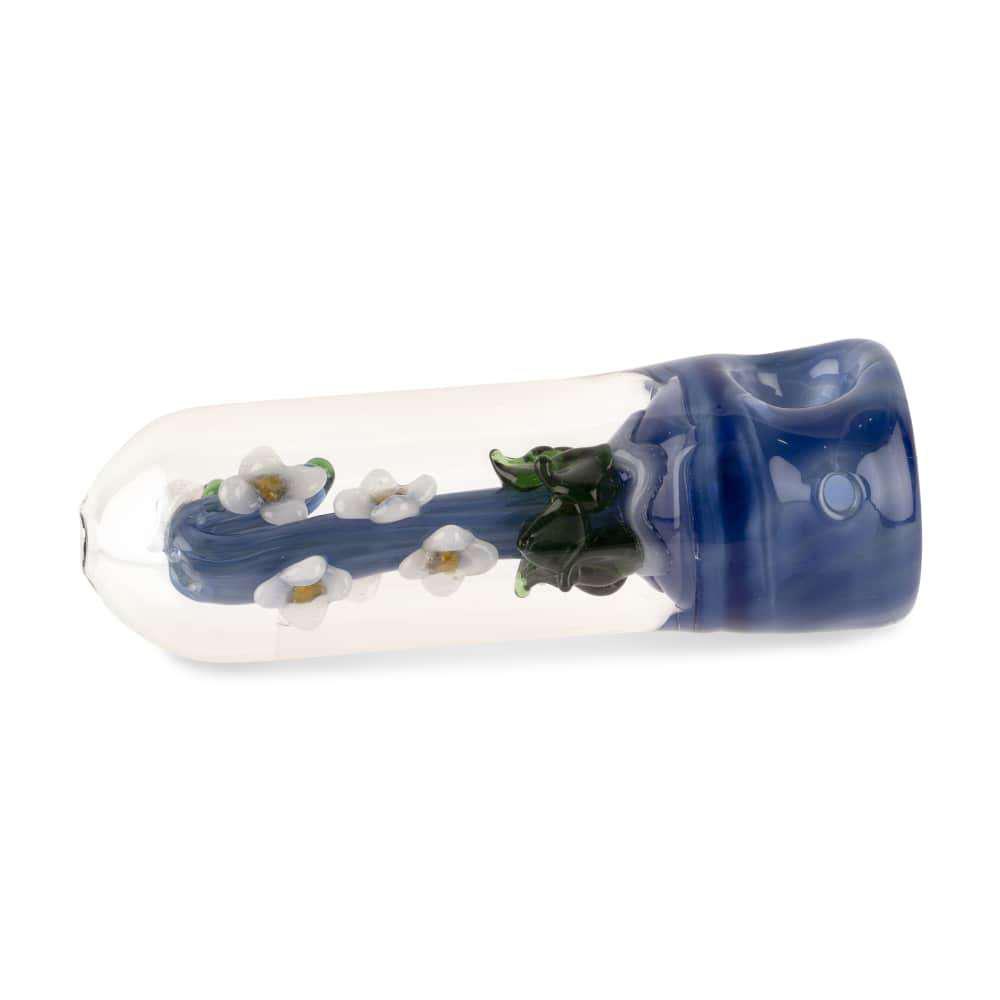 Custom Glass 5 Flower Implosion Steamroller Hand Pipe