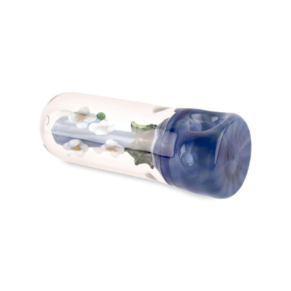 Custom Glass 5 Flower Implosion Steamroller Hand Pipe