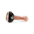 Custom Glass 5 Gold Fumed Honeycomb Orange and Black Spoon Hand Pipe