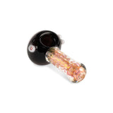 Custom Glass 5 Gold Fumed Honeycomb Orange and Black Spoon Hand Pipe