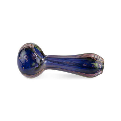 Custom Glass 5 Gold Fumed Metallic Blue and Orange Spoon Hand Pipe