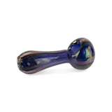 Custom Glass 5 Gold Fumed Metallic Blue and Orange Spoon Hand Pipe