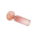 Custom Glass 5 Gold Fumed Pink and Orange Spoon Hand Pipe